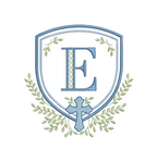 Heirloom Christian Cross Crest & Greenery Monogram Frame, Machine Embroidery Design, 7 Sizes, PES DST+++ Incl Digital Instant Download