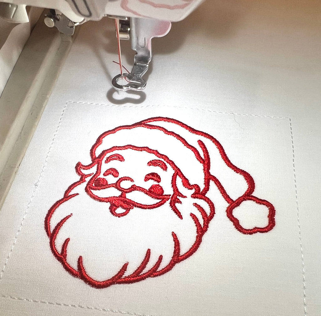 Santa Embroidery Design, Vintage Santa Outline, Christmas Embroidery Designs, Embroidery Machine Design, Digital Instant Download