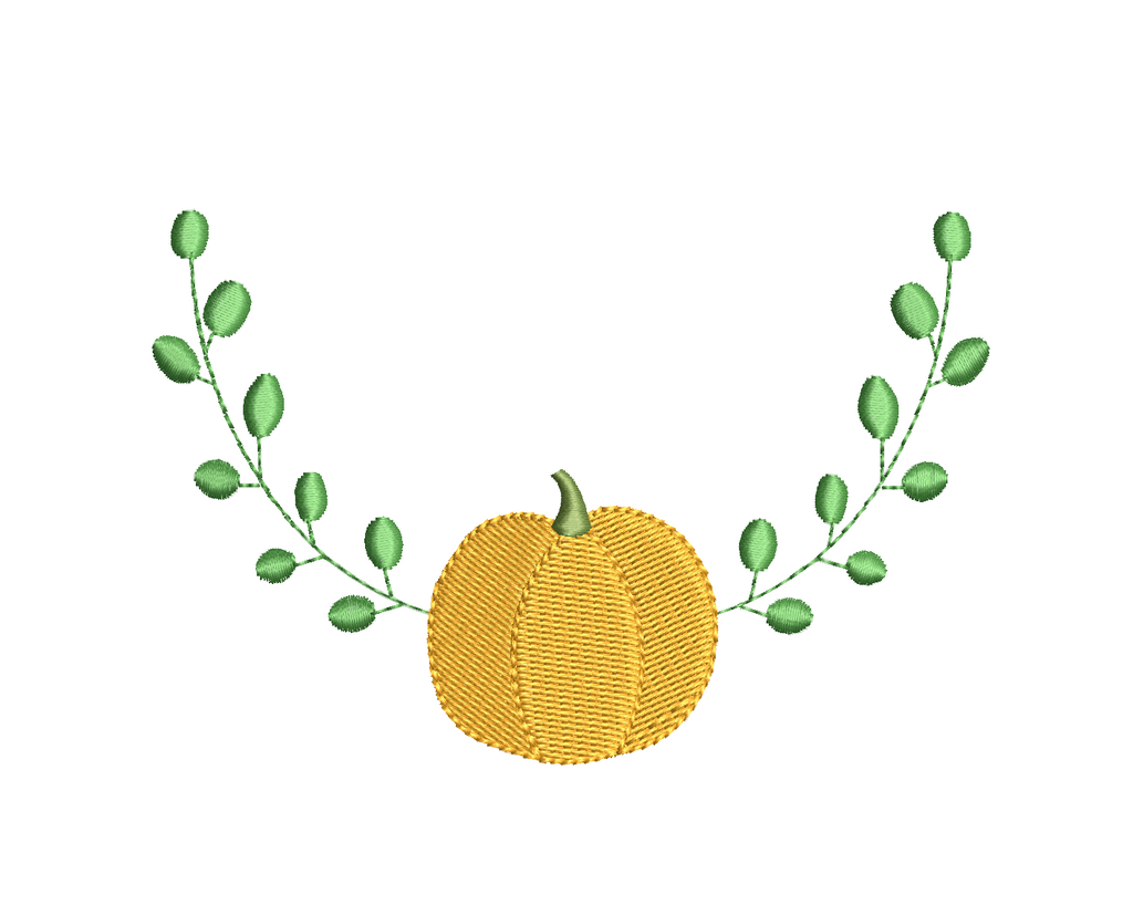 Pumpkin & Fig Ivy Monogram Frame, Embroidery Design, PES++ Digital Download, 4 Sizes