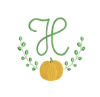 Pumpkin & Fig Ivy Monogram Frame, Embroidery Design, PES++ Digital Download, 4 Sizes