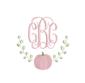 Pumpkin & Fig Ivy Monogram Frame, Embroidery Design, PES++ Digital Download, 4 Sizes