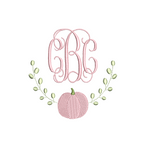 Pumpkin & Fig Ivy Monogram Frame, Embroidery Design, PES++ Digital Download, 4 Sizes