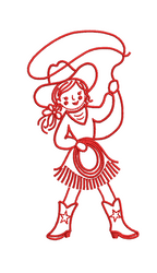 Cowgirl Kid Vintage, Machine Embroidery Design, Instant Download