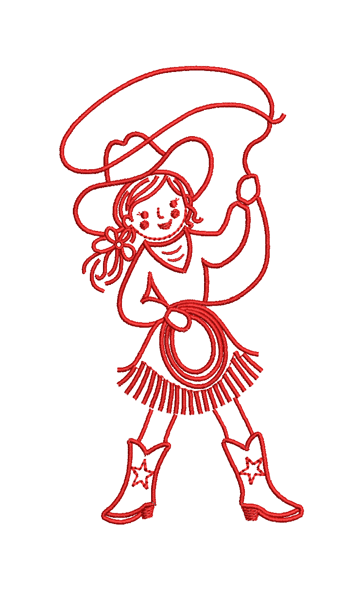 Cowgirl Kid Vintage, Machine Embroidery Design, Instant Download