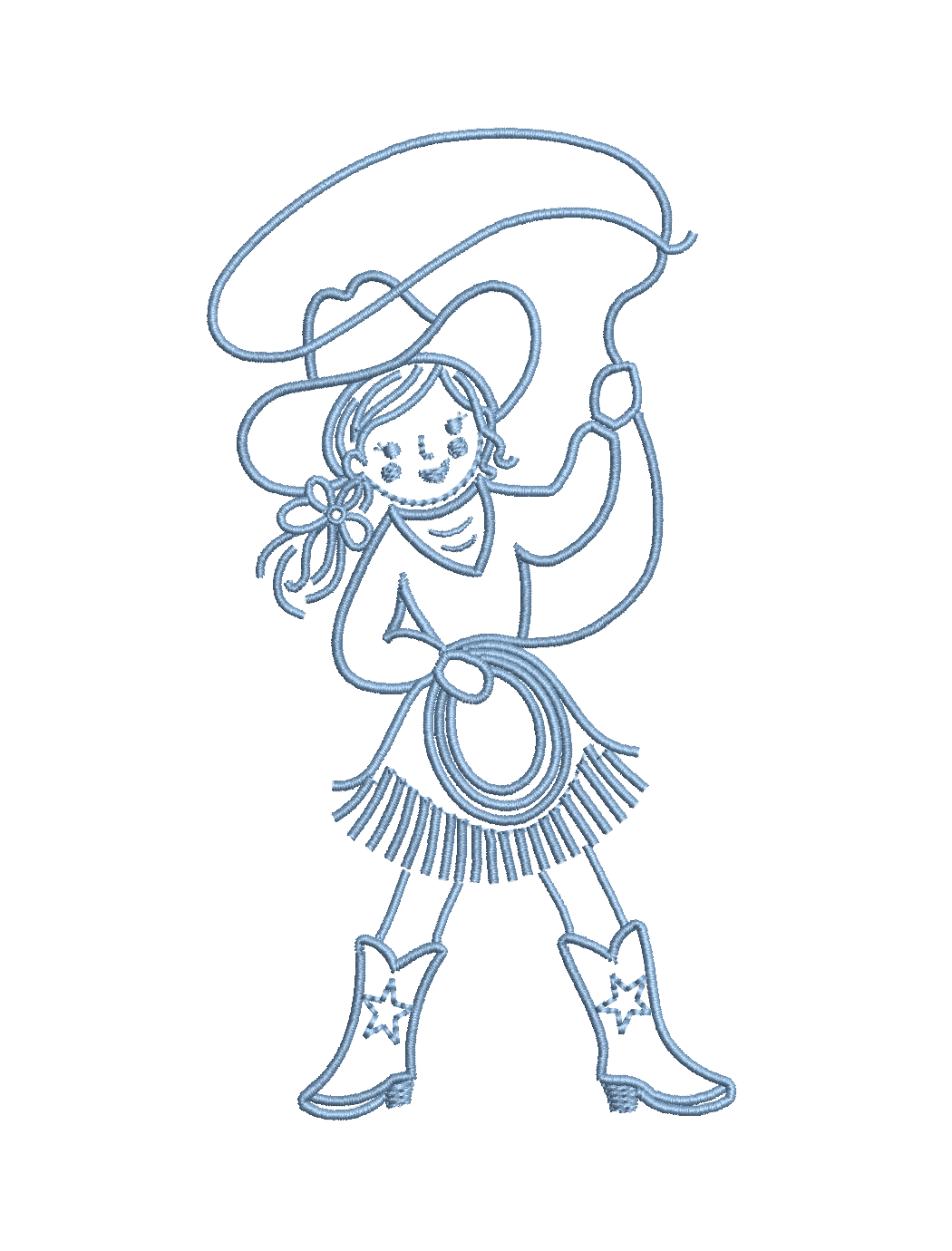 Cowgirl Kid Vintage, Machine Embroidery Design, Instant Download
