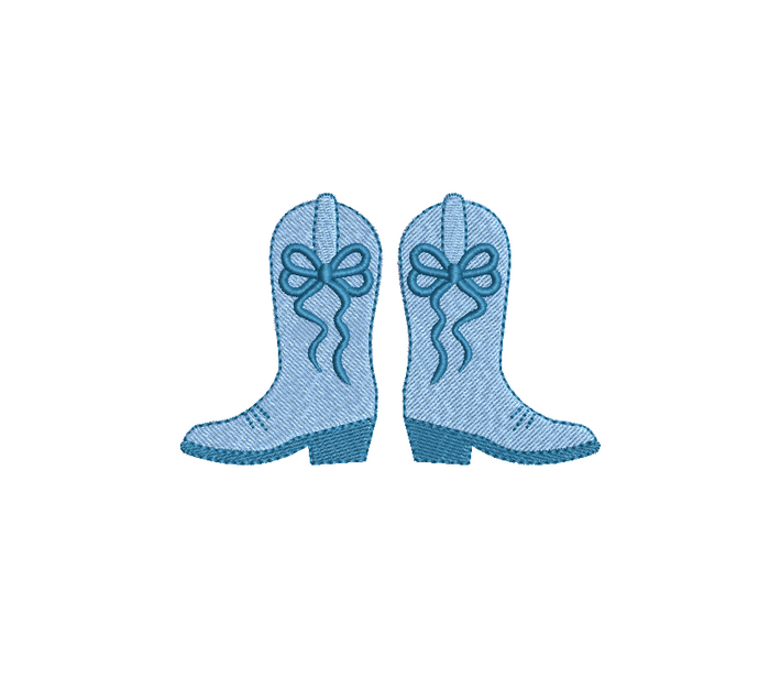 Cowgirl Boot & Bow Fill Stitch, Machine Embroidery Design, 4 Sizes, PES DST JEF Incl Digital Instant Download