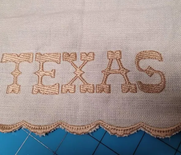 Wild West Western Font Rope Fill Two Color Outlined All Caps Machine Embroidery Design 5 Sizes BX PES DST+++ Incl Digital Instant Download