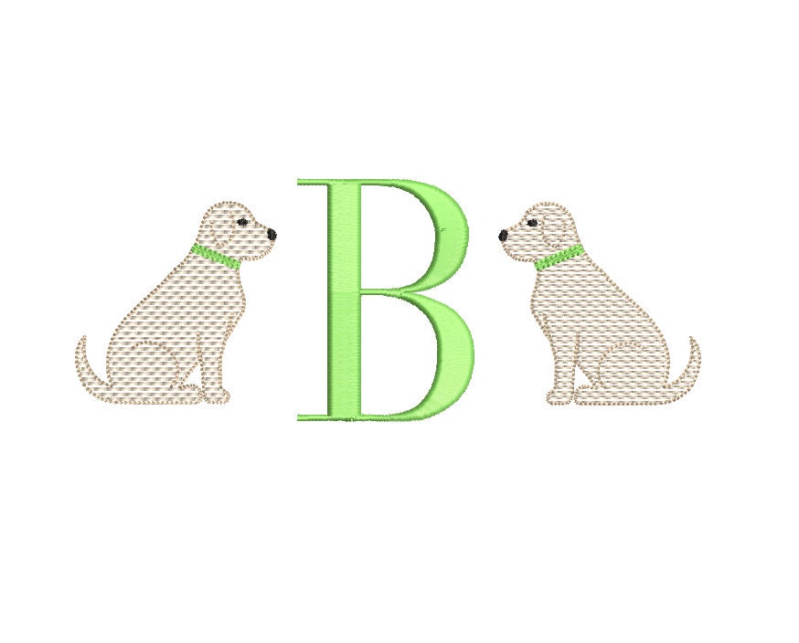 Lab Dog SKETCH Machine Embroidery Design 4 Sizes Classic Preppy Instant Download
