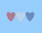Heart Trio Sketch Classic Machine Embroidery Design Three Color Quick Stitch PES DST JEF Digital Download