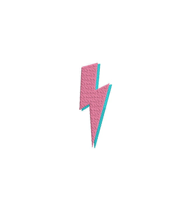 Lightning Bolt 6 Sizes 3D Preppy Machine Embroidery Design Digital Download