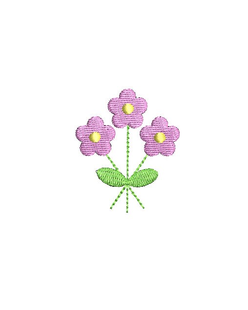 Mini-Daisy Flower Bunch Design 5 Sizes Machine Embroidery Design PES DST JEF Digital Download