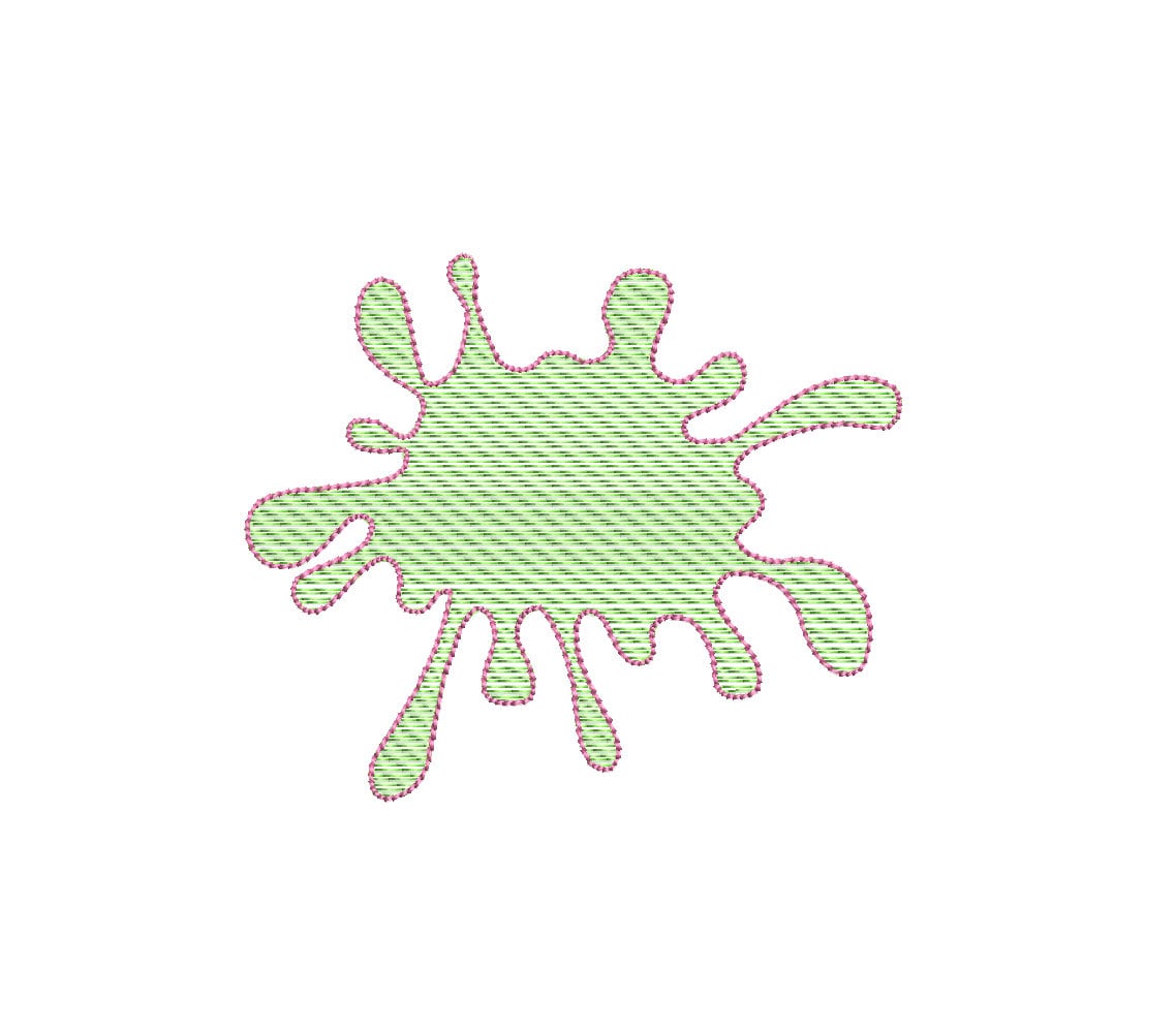 Paint Splatter Monogram Name Frame Embroidery Design Machine Embroidery Design PES DST JEF++ included in Digital Download