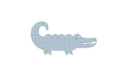 Alligator Sketch Style 5 Sizes Beanstitch Outline Machine Embroidery Design PES DST JEF Incl In Instant Digital Download