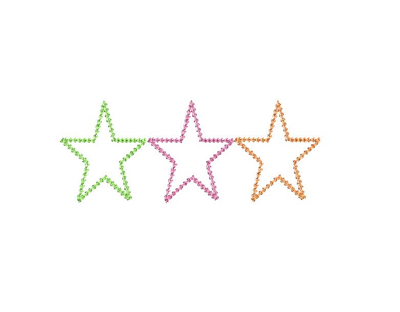 Star Trio Chain Style 3 Color Machine Embroidery Design