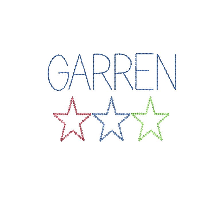 Star Trio Chain Style 3 Color Machine Embroidery Design