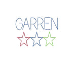 Star Trio Chain Style 3 Color Machine Embroidery Design