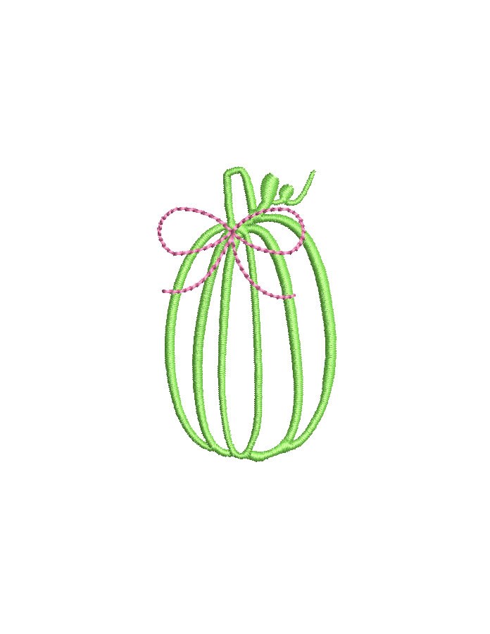 Mini-Pumpkins Open Style with Optional Bows Machine Embroidery Design PES JEF DST++ Included In Digital Download