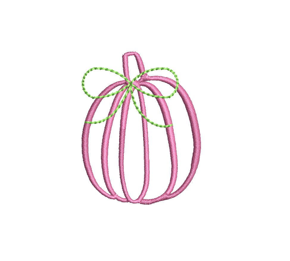 Mini-Pumpkins Open Style with Optional Bows Machine Embroidery Design PES JEF DST++ Included In Digital Download