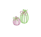 Mini-Pumpkins Open Style with Optional Bows Machine Embroidery Design PES JEF DST++ Included In Digital Download