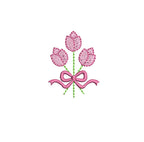 Mini-Tulip & Bow Bouquet Machine Embroidery Design PES JEF DST++ Included In Digital Download