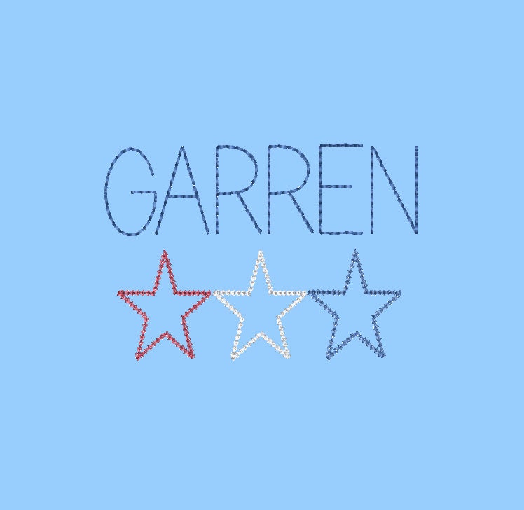 Star Trio Chain Style 3 Color Machine Embroidery Design
