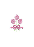 Mini-Tulip & Bow Bouquet Machine Embroidery Design PES JEF DST++ Included In Digital Download