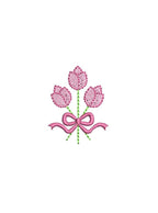 Mini-Tulip & Bow Bouquet Machine Embroidery Design PES JEF DST++ Included In Digital Download