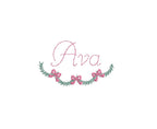 Draped Christmas Garland with Bows Frame 4 Sizes Classic Preppy Machine Embroidery Design PES DST JEF Included In Digital Instant Download