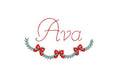 Draped Christmas Garland with Bows Frame 4 Sizes Classic Preppy Machine Embroidery Design PES DST JEF Included In Digital Instant Download