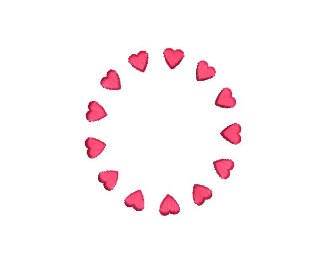 Hearts Valentine Monogram Frame Sizes Classic Preppy Machine Embroidery Design PES DST JEF Included In Digital Download