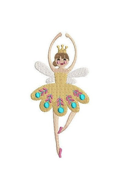 Nutcracker Sugar Plum Fairy Ballerina 5 Sizes Machine Embroidery Design PES DST JEF Included