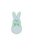 Easter Bunny Rabbit Boy Peep Style with Large Bow Tie Sketch Style 5 Sizes Machine Embroidery Design PES DST JEF Digital Instant Download