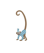 Chinoiserie Monkey Chic Machine Embroidery Design, 2 Sizes, PES DST JEF Incl Digital Instant Download
