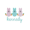 Easter Bunny Trio Lattice Style 3 Sizes Machine Embroidery Design