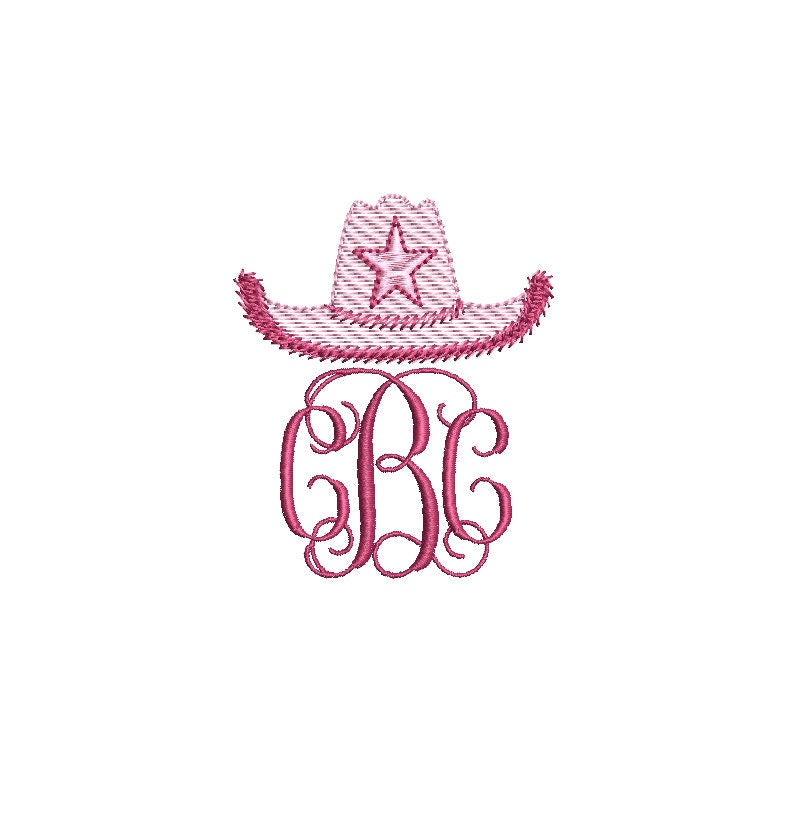 Western Monogram Frame Machine Embroidery Design, 3 Sizes, PES DST JEF++ Digital Instant Download