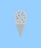 Ice Cream Cone Sprinkles Sketch Style, Machine Embroidery Design, 4 Sizes, PES DST JEF Incl Digital Instant Download