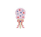 Ice Cream Cone Patriotic Star Sprinkles, Sketch Style, Machine Embroidery Design, 4 Sizes, PES DST JEF Incl Digital Instant Download