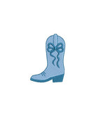 Cowgirl Boot & Bow Fill Stitch, Machine Embroidery Design, 4 Sizes, PES DST JEF Incl Digital Instant Download