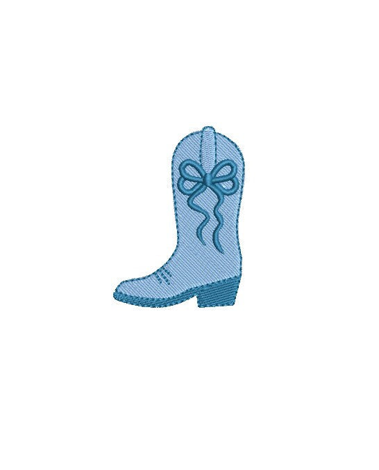 Cowgirl Boot & Bow Fill Stitch, Machine Embroidery Design, 4 Sizes, PES DST JEF Incl Digital Instant Download