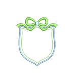 Sheild & Bow Monogram Frame, 4 Options, 3 Sizes, Machine Emb Design, PES DST JEF++ Incl Digital Instant Download