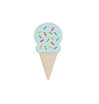 Ice Cream Cone Sprinkles Sketch Style, Machine Embroidery Design, 4 Sizes, PES DST JEF Incl Digital Instant Download