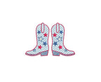 Cowboy Boot Stars Sketch Style, Machine Embroidery Design, 4 Sizes, PES DST JEF Incl Digital Instant Download