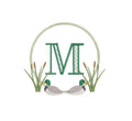 Mallard Duck Cat Tails Reeds Frame, Machine Embroidery Design, 3 Sizes, PES DST JEF Incl Digital Instant Download
