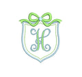 Sheild & Bow Monogram Frame, 4 Options, 3 Sizes, Machine Emb Design, PES DST JEF++ Incl Digital Instant Download