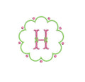 Scalloped with Dots Monogram Frame 3 Sizes Classic Preppy Machine Embroidery Design Instant Download