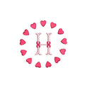 Hearts Valentine Monogram Frame Sizes Classic Preppy Machine Embroidery Design PES DST JEF Included In Digital Download