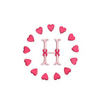 Hearts Valentine Monogram Frame Sizes Classic Preppy Machine Embroidery Design PES DST JEF Included In Digital Download