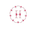 Scalloped with Hearts Monogram  Frame Machine Embroidery Design 3 Sizes Classic Preppy