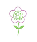 Flower Monogram Frame Machine Embroidery Design: Preppy Floral (Digital Instant Download) PES DST JEF+++