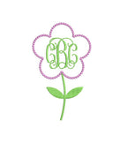 Flower Monogram Frame Machine Embroidery Design: Preppy Floral (Digital Instant Download) PES DST JEF+++